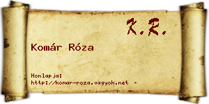 Komár Róza névjegykártya